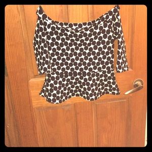 Ezra large white & black polka dot retro top